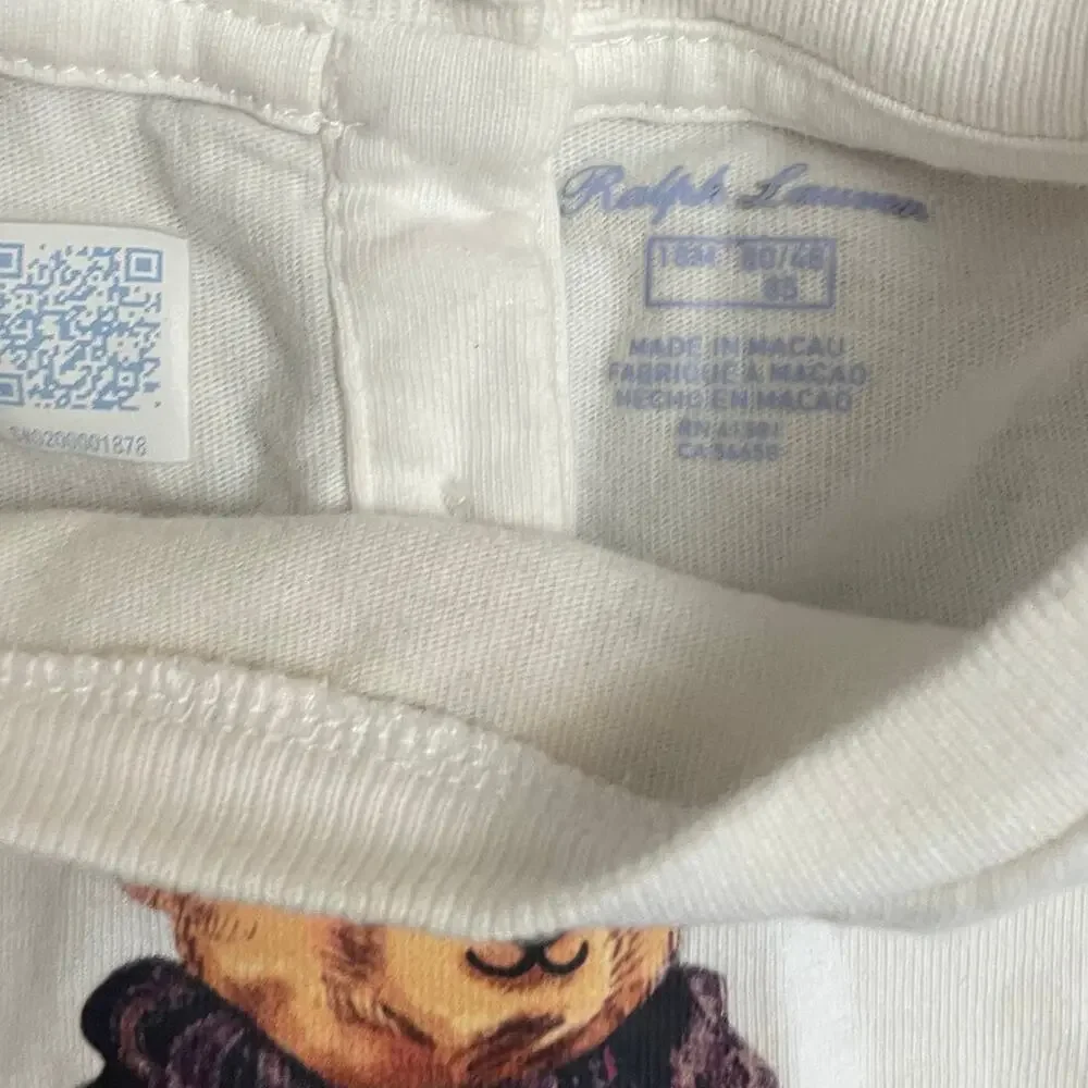 Ralph Lauren Polo Bear Tee 18M White Graphic‎ Toddler Shirt Cotton Preppy